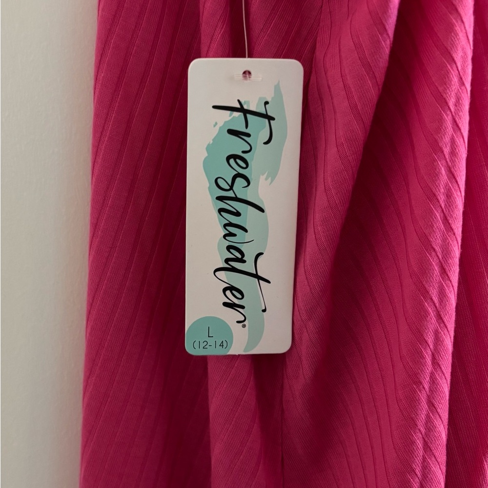 Freshwater Bathing Suit Cover Up Twist Back Short Dress Size L Cabana Pink - Picture 7 of 13